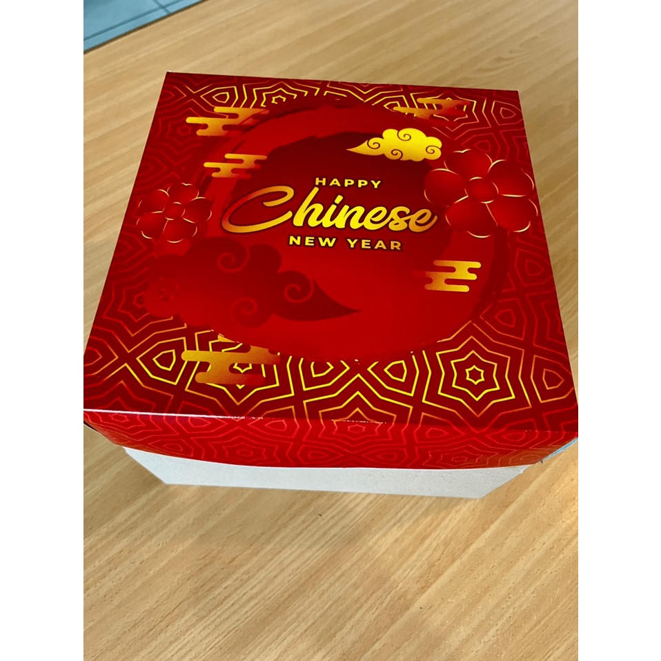 (5 Pcs) cake box dus imlek 22x22 kotak kue tempat roti lapis legit packaging hampers parsel imlek ch
