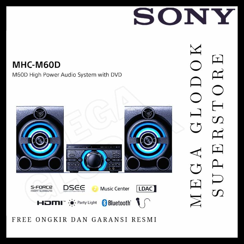 SONY MHC-M60D HIGH POWER AUDIO SYSTEM WITH BLUETOOTH MHCM60D