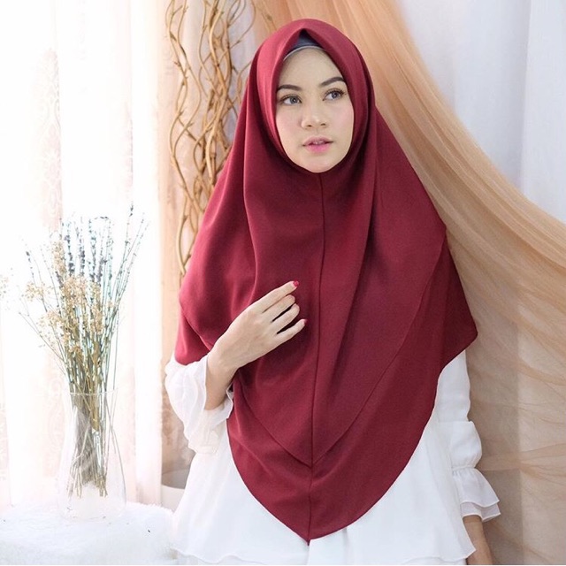Delia instant khimar layer diamond crepe italiano (beli 3=100k)-6