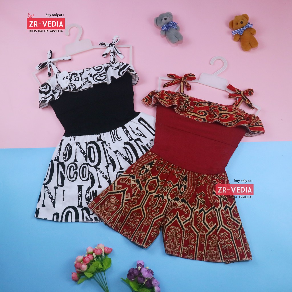 Jumpsuit Sweety uk 1-2 Tahun / Baju Anak Perempuan Adem Import Tank Top Overall Kensi Balita Cewek