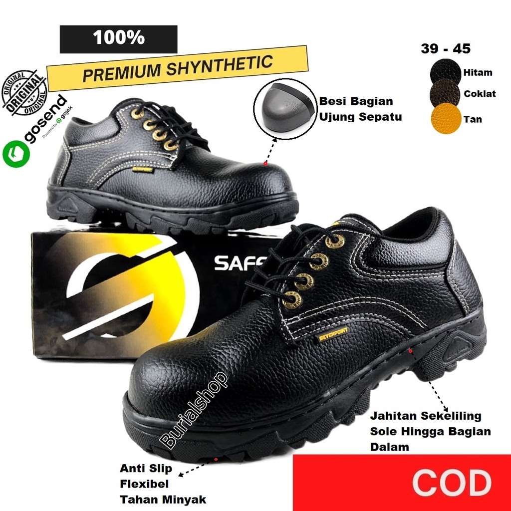 Sepatu Safety Pria Original Septi Ujung Besi  sefty shoes Septy proyek kerja lapangan Working BS