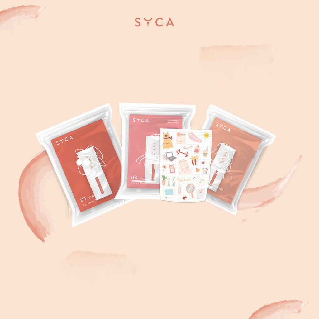 

SYCA Bundle Set (3 shades of SYCA Lip Tint + SYCA WFH Sticker)