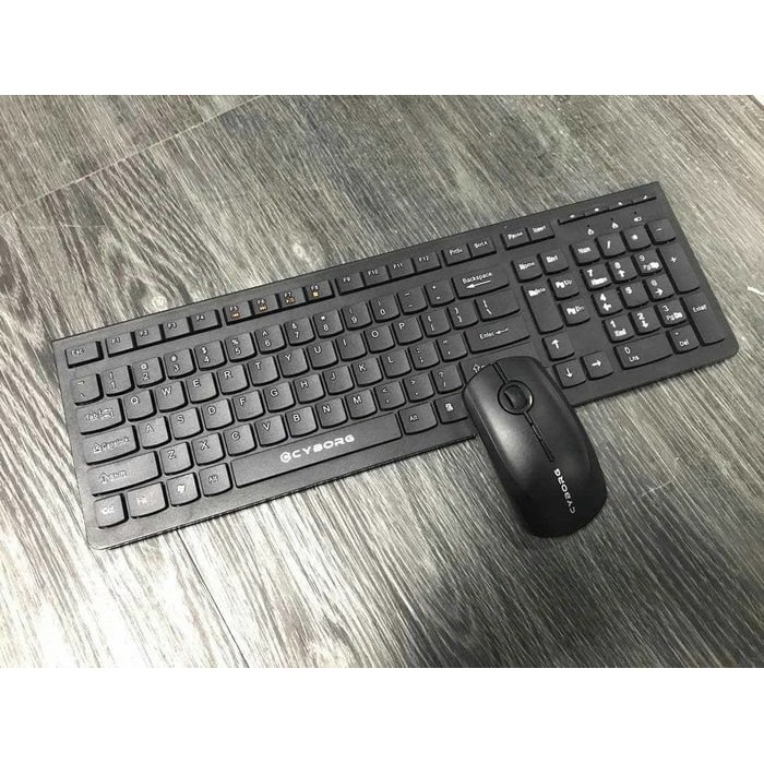 Perlengkapan Cyborg Combo Super Slim Mouse & Keyboard Wireless CKW-200