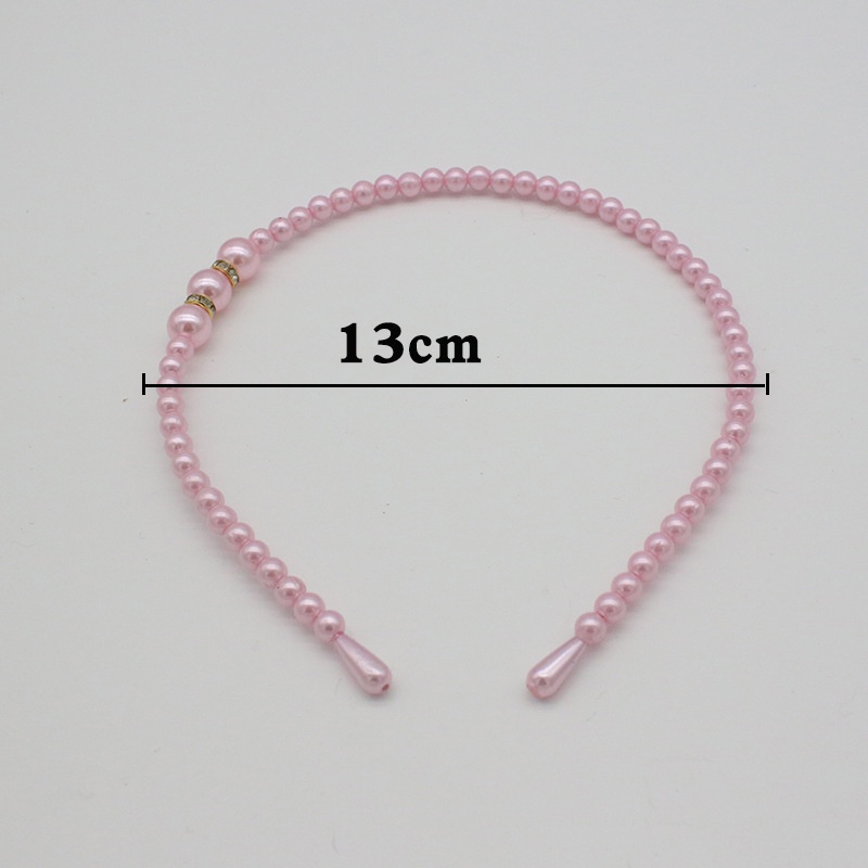 Women Elegant White Pink All Over Pearls Hair Hoop/ Bath Face Washing Makeup Headband