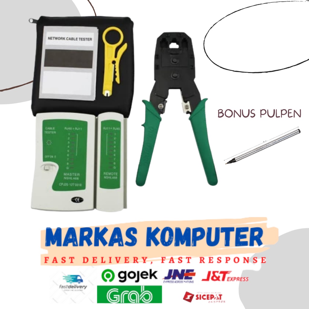 Paket Tang Crimping Tool Rj45 dan Lan Tester