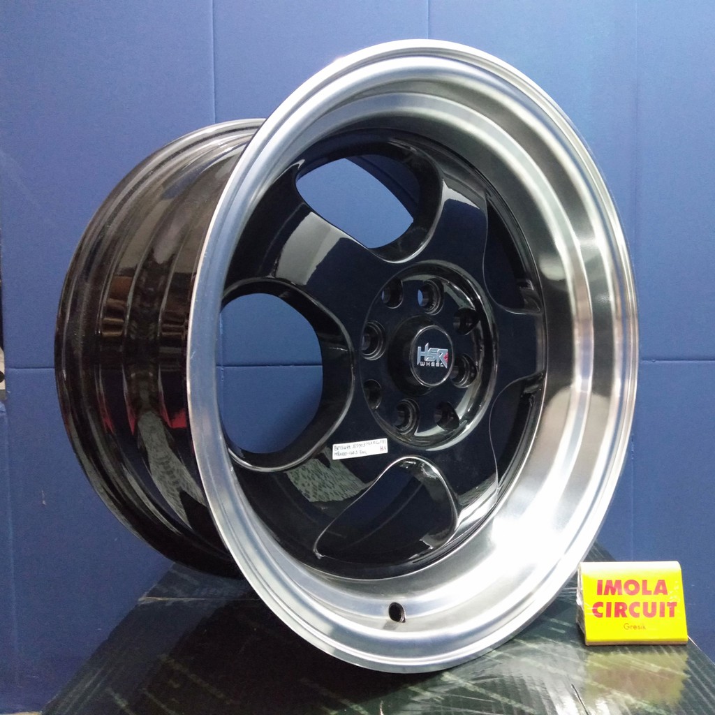 Pelek mobil Baleno ring 16 HSR BRISKET R16 lebar 7/8,5 lubang 4x100 dan 4x114,3 et 40/35 Black polis