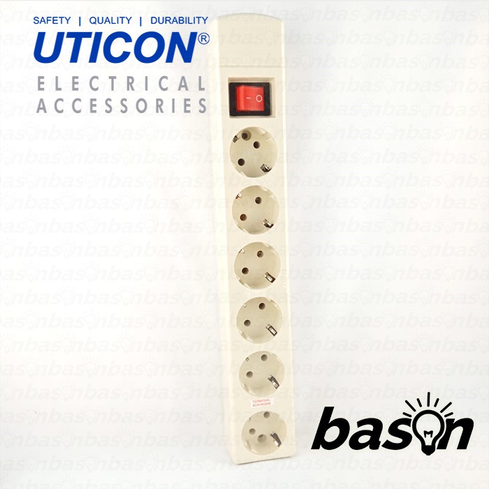 UTICON ST1682NC Multi Outlet - Stop Kontak 6 Lubang - TANPA KABEL