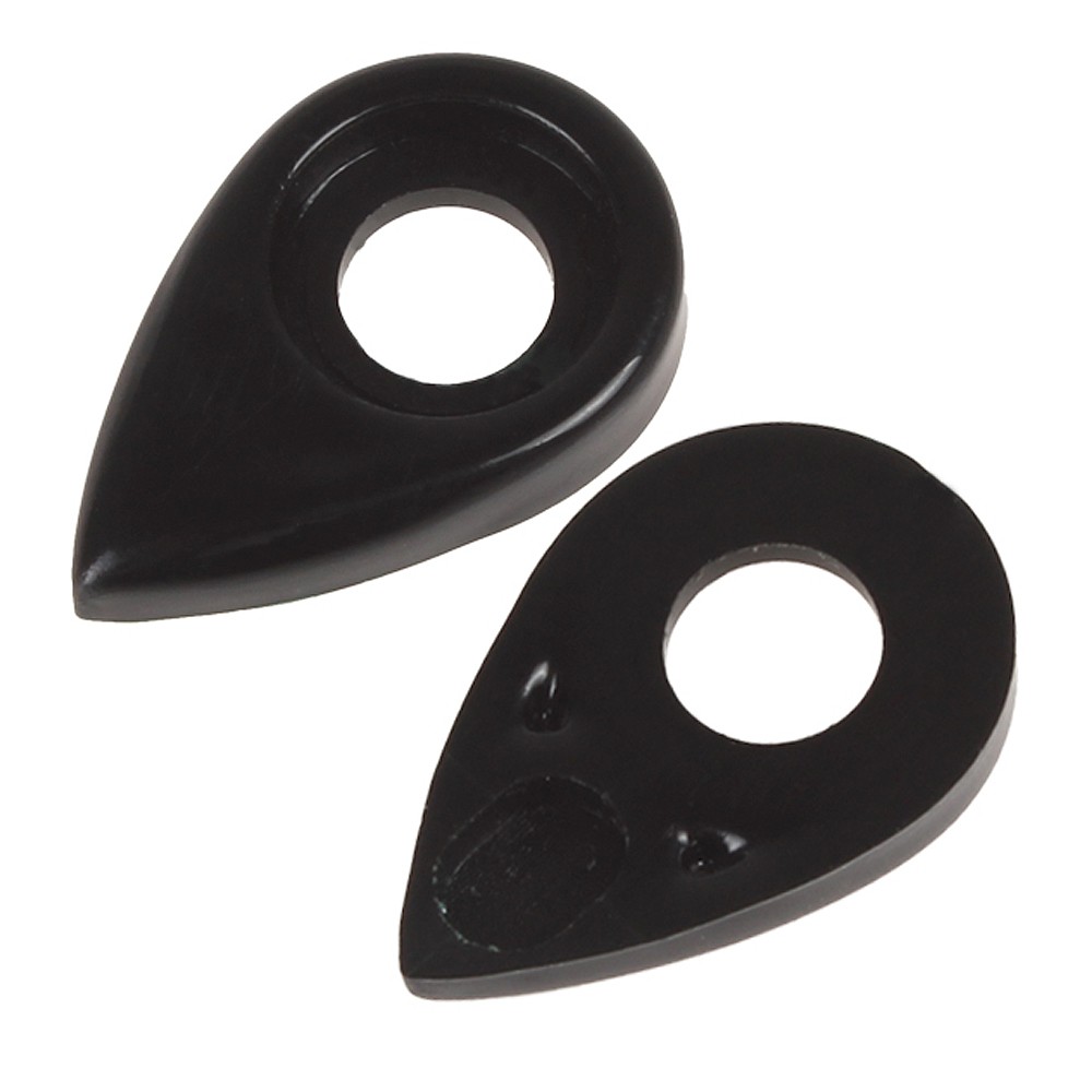 2pcs Pick Jempol Kaku Besar Bahan ABS Warna Hitam Untuk Alto Saxophone