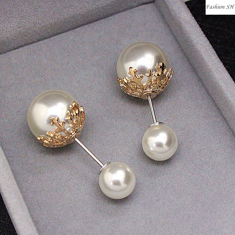 Pin Bros Mutiara Panjang Kepala Ganda Warna solid Untuk Syal M30048-C1