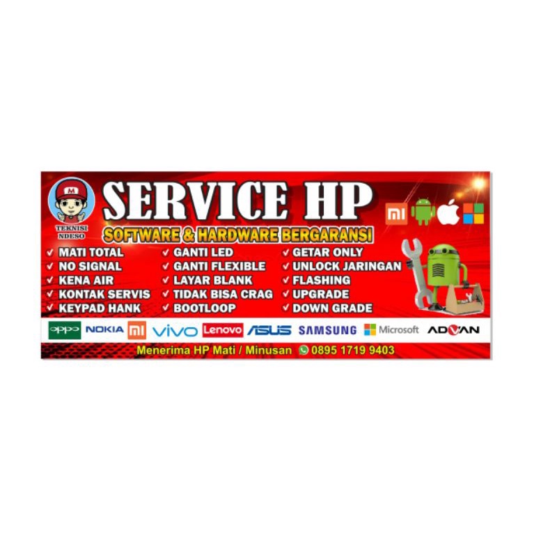 Jual SPANDUK SERVIS HP/SPANDUK/Banner CONTER 150 X 60 Indonesia|Shopee