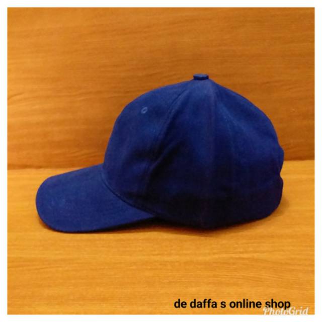 Topi baseball dewasa biru royal blue polos pria wanita casual sport - Biru royal blue