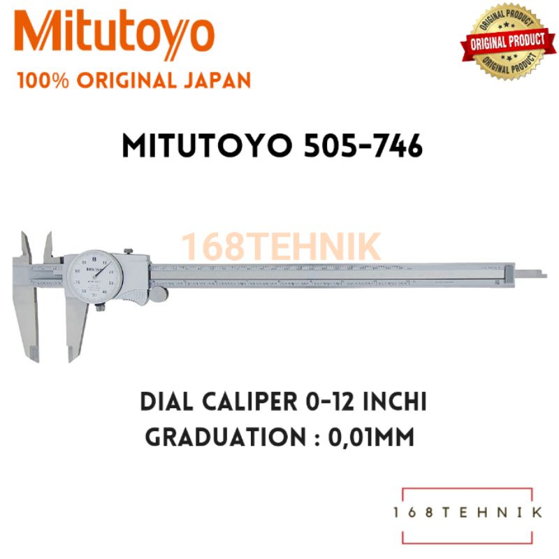 MITUTOYO 505-746 SIGMAT JARUM / DIAL CALIPER 12inc 300mm JANGKA SORONG DIAL CALIPER 0-12 INCHI