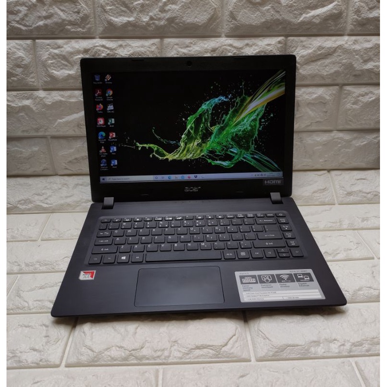 acer a314 amd a4-9120e ram 4/1tb mulus semua normal
