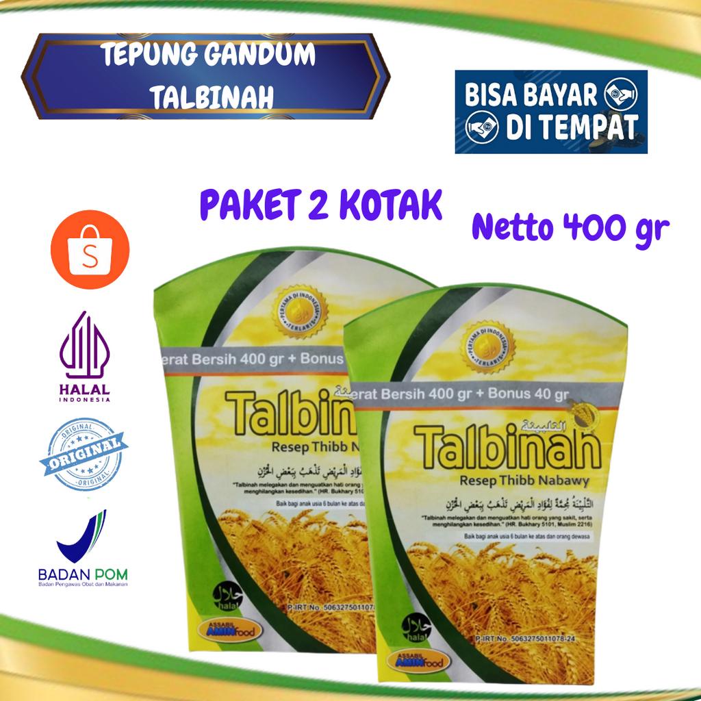 

Paket 2 Kotak Talbinah / tepung gandum talbinah 400 gr