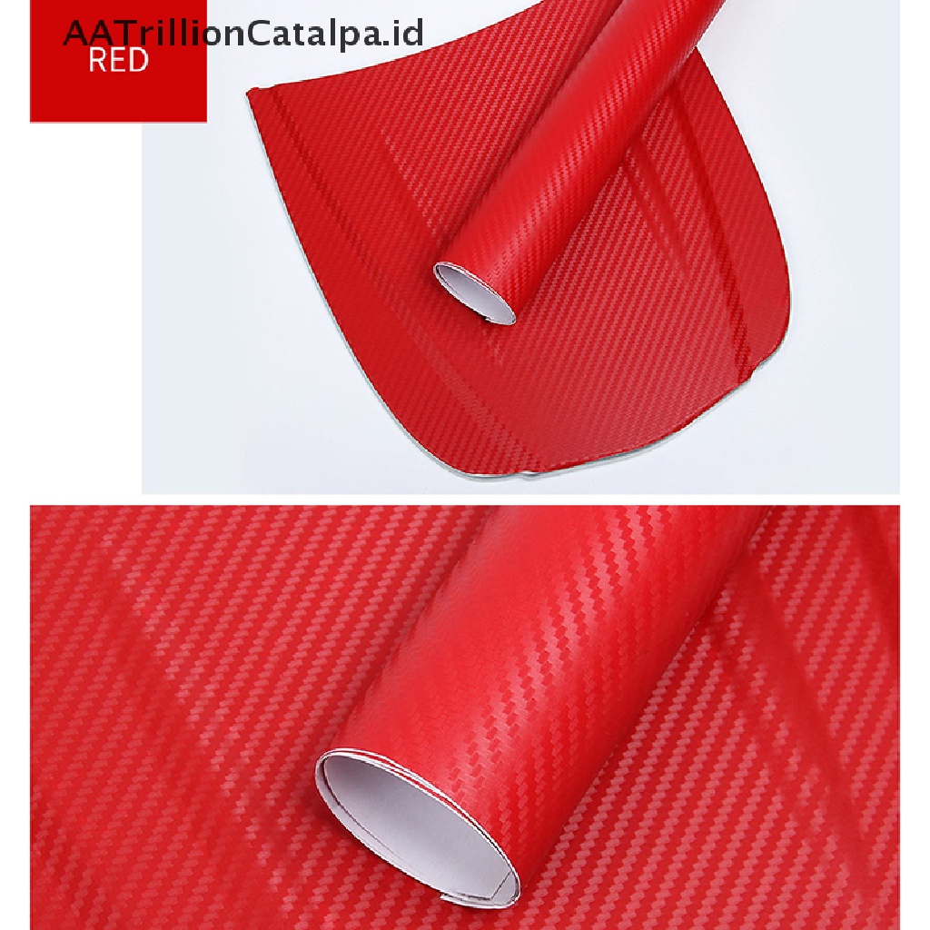 Aatrillioncatalpa Stiker Film Vinyl Carbon Fiber 3D 127x30cm Untuk Mobil