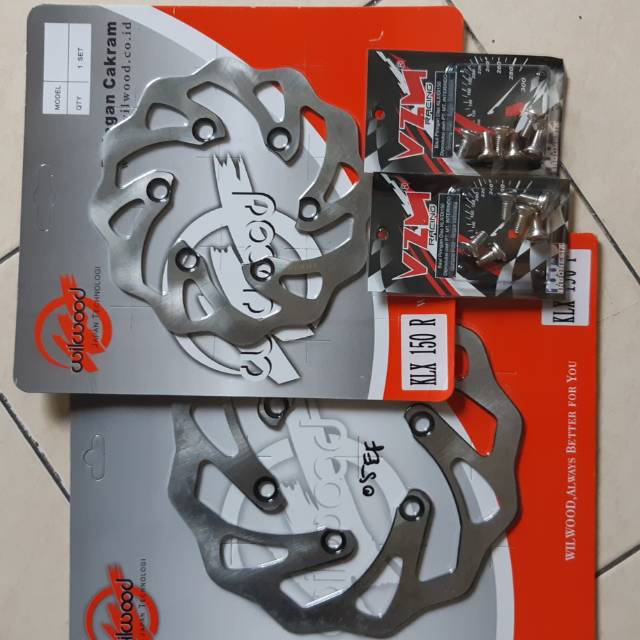 Piringan cakram klx 150 depan belakang set baut cakram stainles