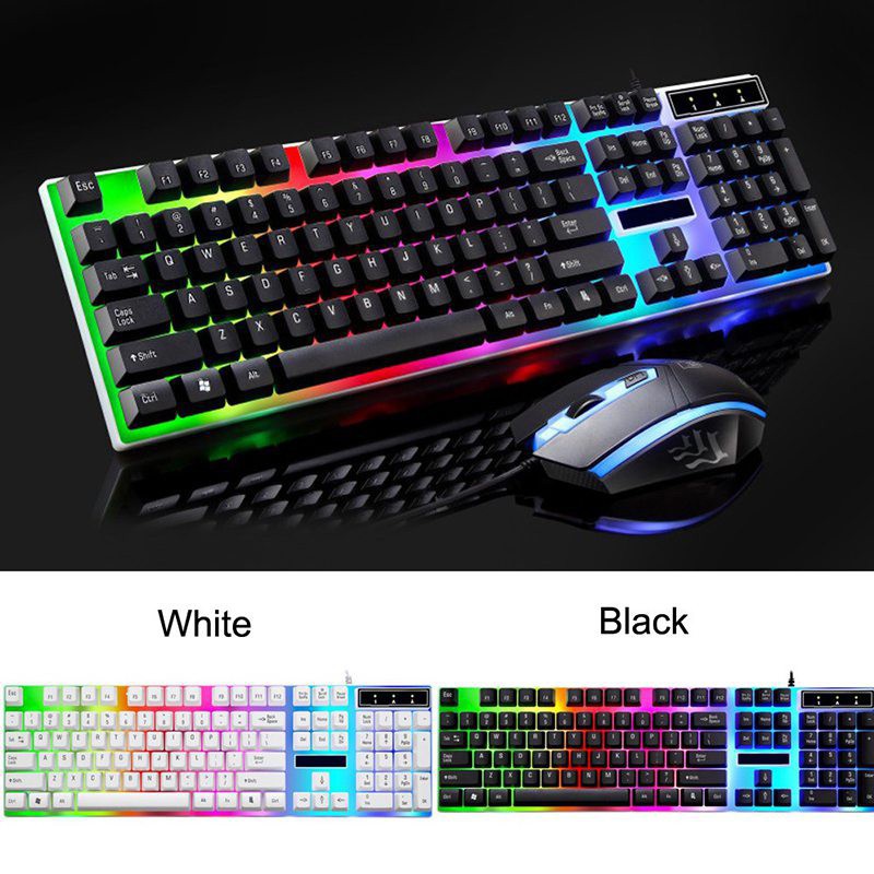 1 SET Keyboard Mouse Gaming LED JERTECH STAR KM170 -  Keyboard Mouse Lampu Set