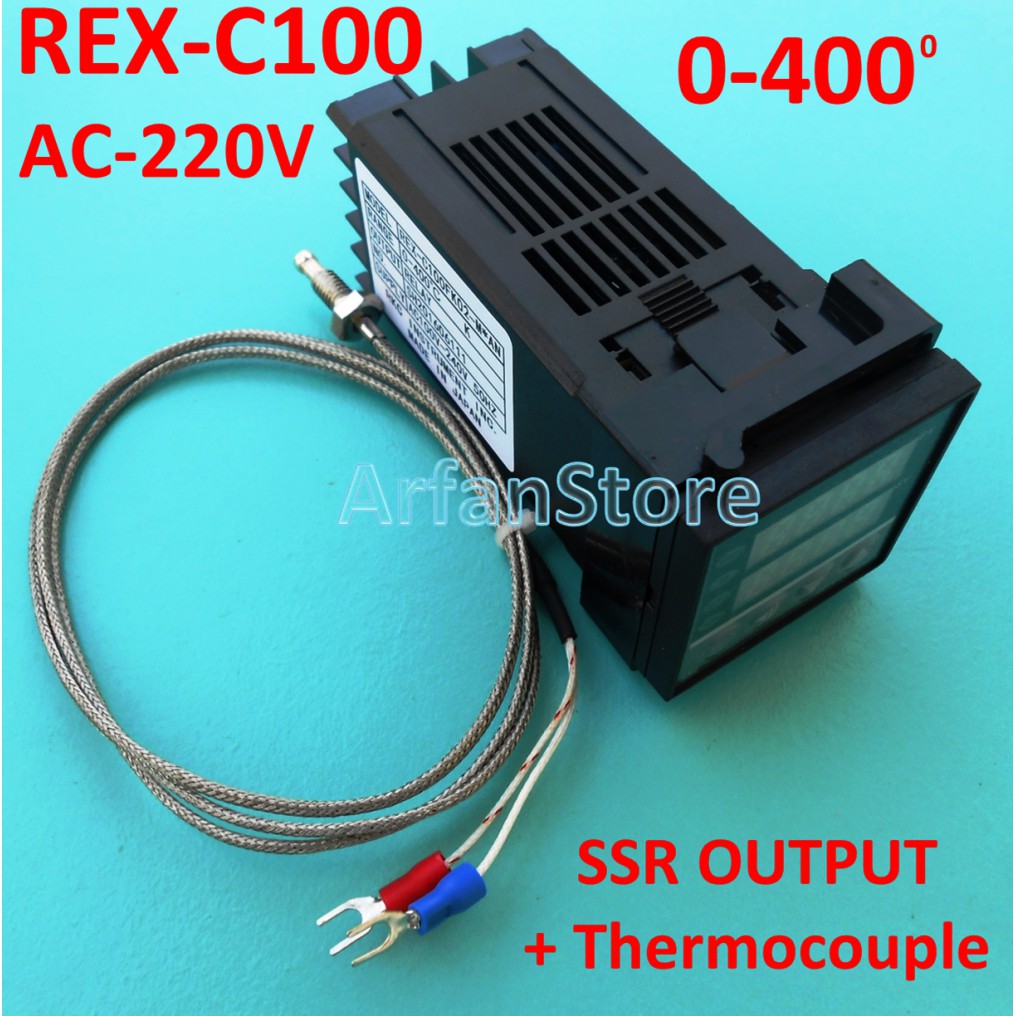 Thermostat PID REX-C100 Digital Controller + Thermocouple SSR Output