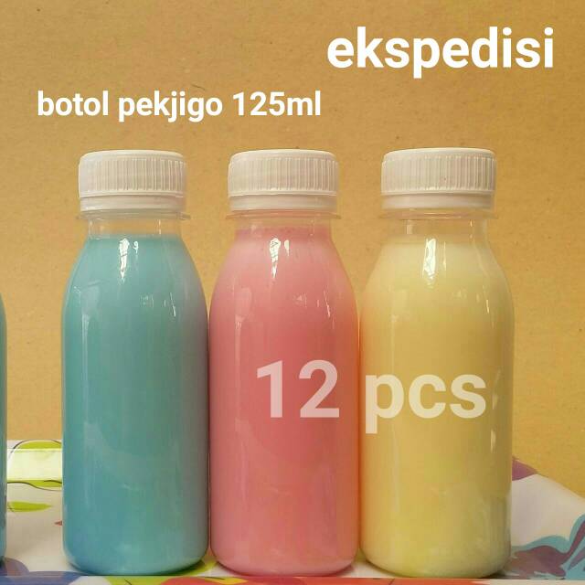 [12 pcs] botol plastik 125ml botol PEKJIGO, botol kemasan pudot ekspedisi peking dus