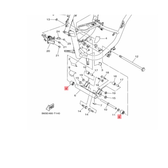 DAMPER BOS BOSH MOUNTING ARM FORK GANTUNGAN MESIN NMAX N MAX NEW 2020 AEROX 155 LEXI ORIGINAL YGP 90388-10818