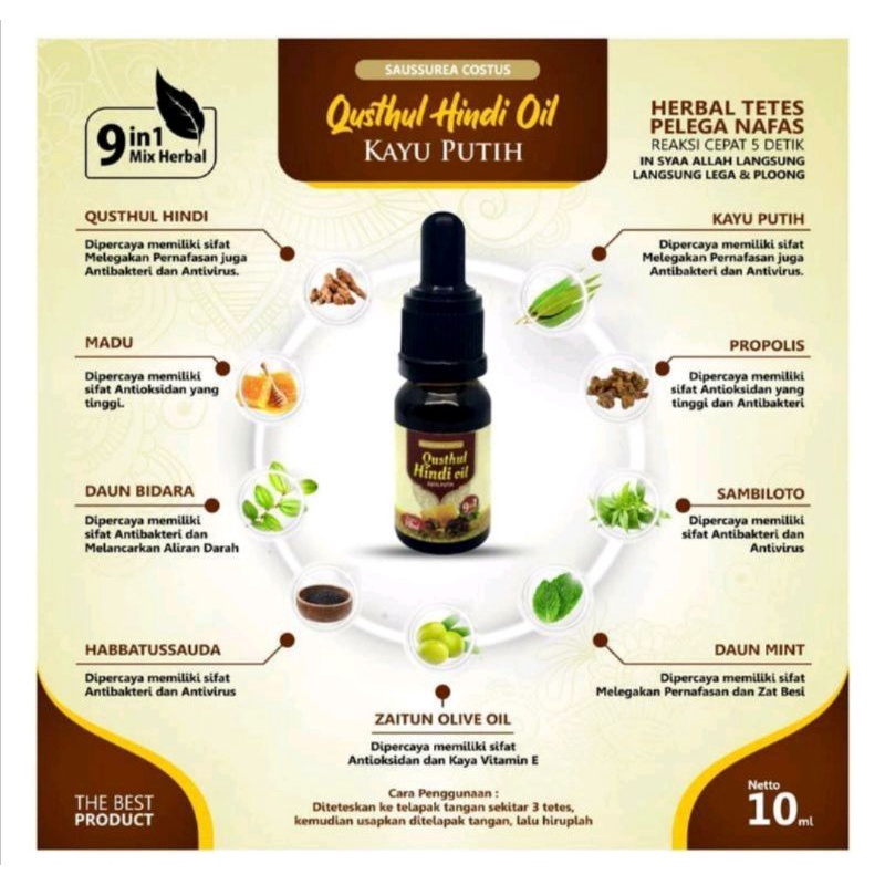 QUSTHUL HINDI OIL KAYU PUTIH