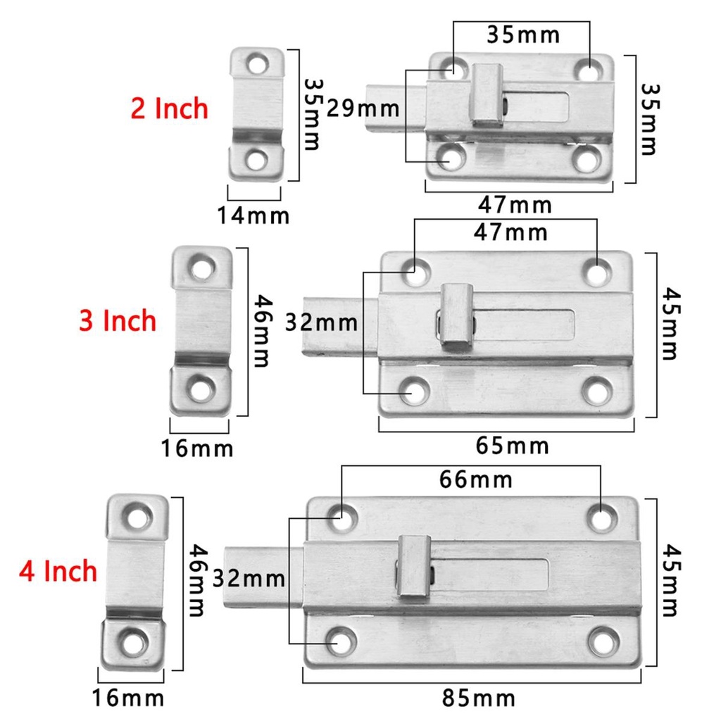 [Elegan] Kunci Gudang Kamar Tidur Kamar Mandi Slide Kabinet Catches