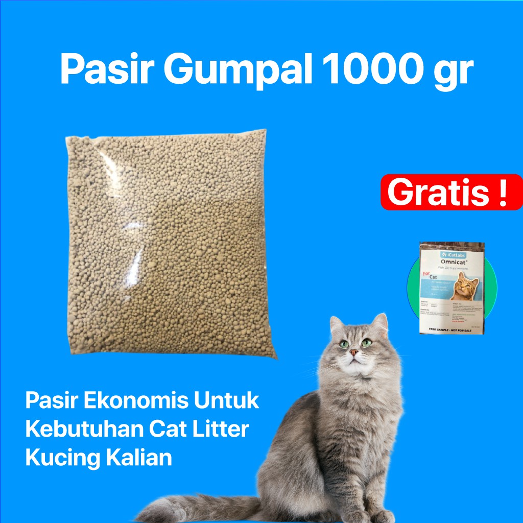 Pasir Gumpal Non Wangi Kucing makanan obat kucing Hamster Persia Peaknose Anggora Himalaya 1000 gr
