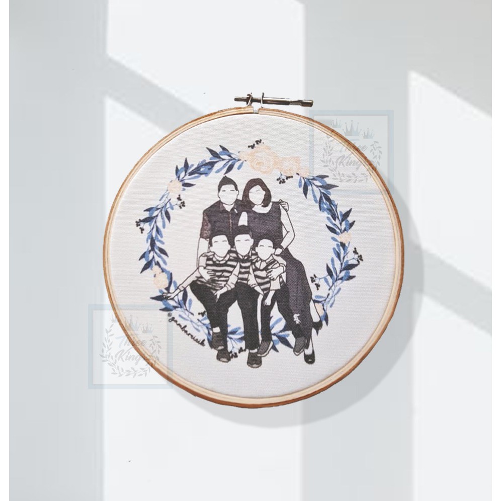 

(Custom ) Portrait / Illustration / Digital Drawing – PRINTED CANVAS HOOP