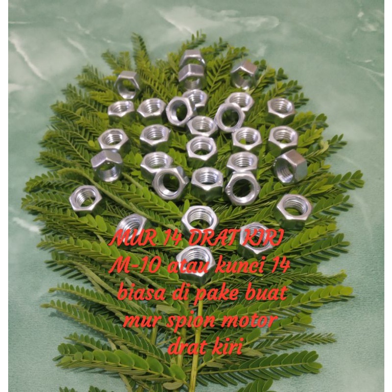 Mur drat kiri M10/baut 14 mur spion yamaha drat kiri