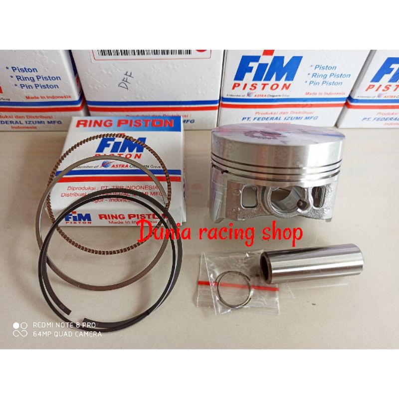 Piston Fim Seher Fim Dome Mentah 65.5 66 66.5 67 67.5 MM Pin 16 1SET Piston Modif Pin 16 Ring seher piston Pin seher pin 16 Piston Satria Fu GSX 150