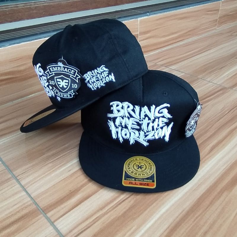 Topi Snapback metal distro pria Bordir Bring me the horizon