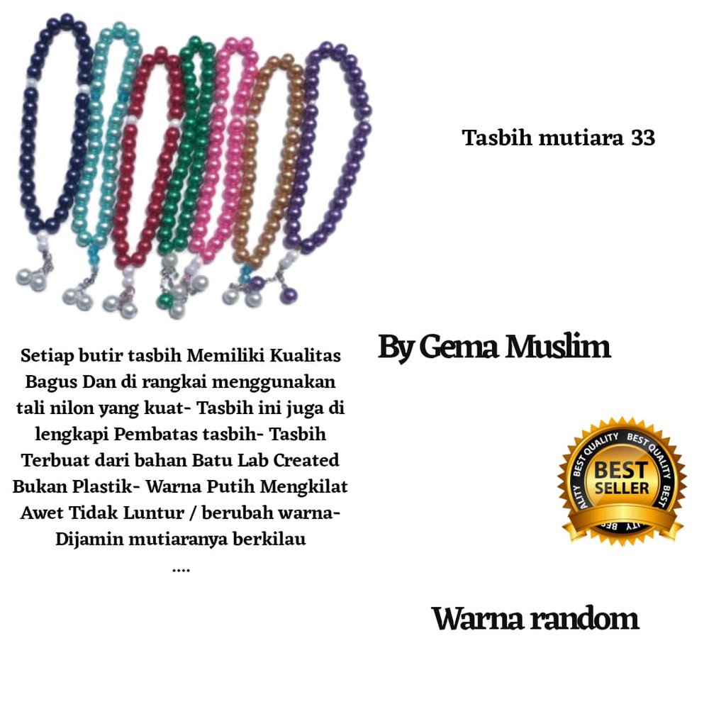 tasbih mutiara 33 isi dan harga per 10 pcs