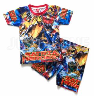 Setelan Anak Satria Heroes Baju Celana Anak Gambar Kartun 