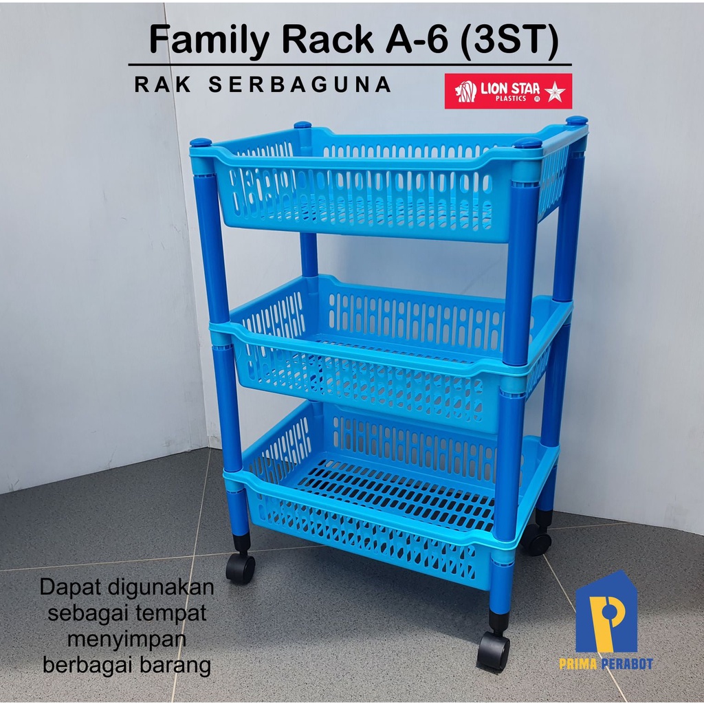 Rak Family Susun 3 Rak Serbaguna Rak Salon SS-3 Lion Star A-6