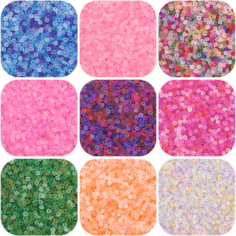 220pcs Manik-Manik Kaca Frosted Matte Ukuran 3mm Untuk Membuat Perhiasan