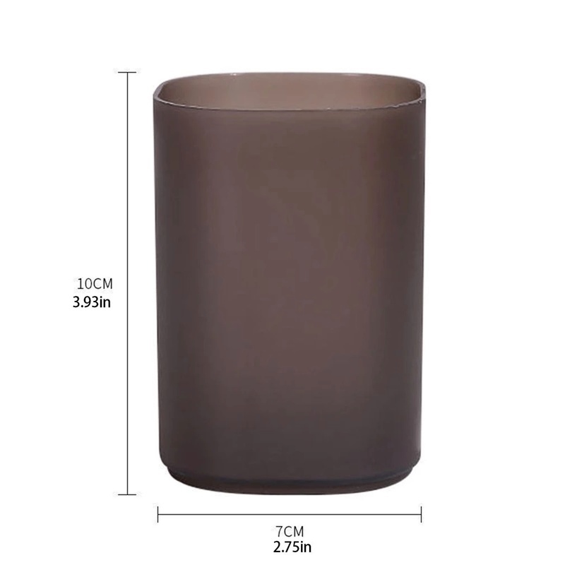 [1Pcs Simple Transparent Frosted Round Pen Holder] [Creative Student Desktop Finishing Storage Box]