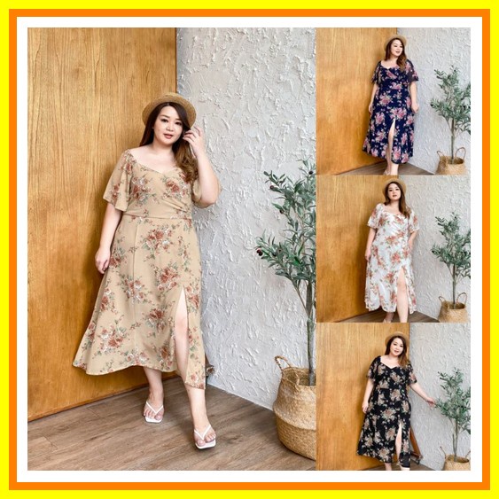 Dress Wanita Jumbo / Dress Motif Tutul / Dress Pesta Model Kekinian / Dress Fashion Terbaru Cicilia 