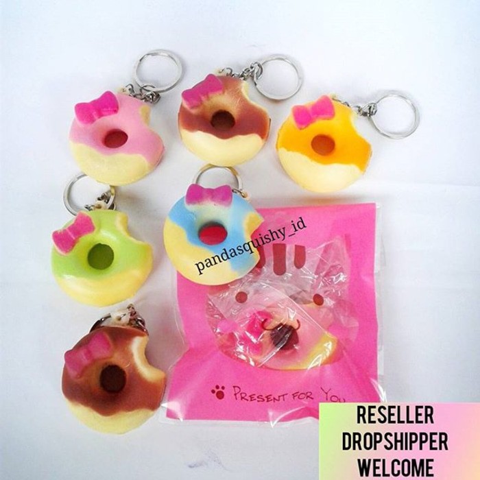 Termurah Squishy Mini Donat Bite Gigit - Pita Pink Donut Doughnut