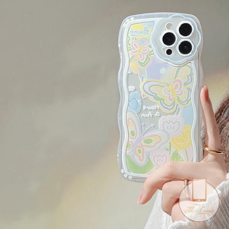 Soft Case TPU Bening Desain Clorful Butterfly Untuk iPhone 11 13 12 Pro MAX 7 8 6 6s Plus XR X XS MAX SE 2020
