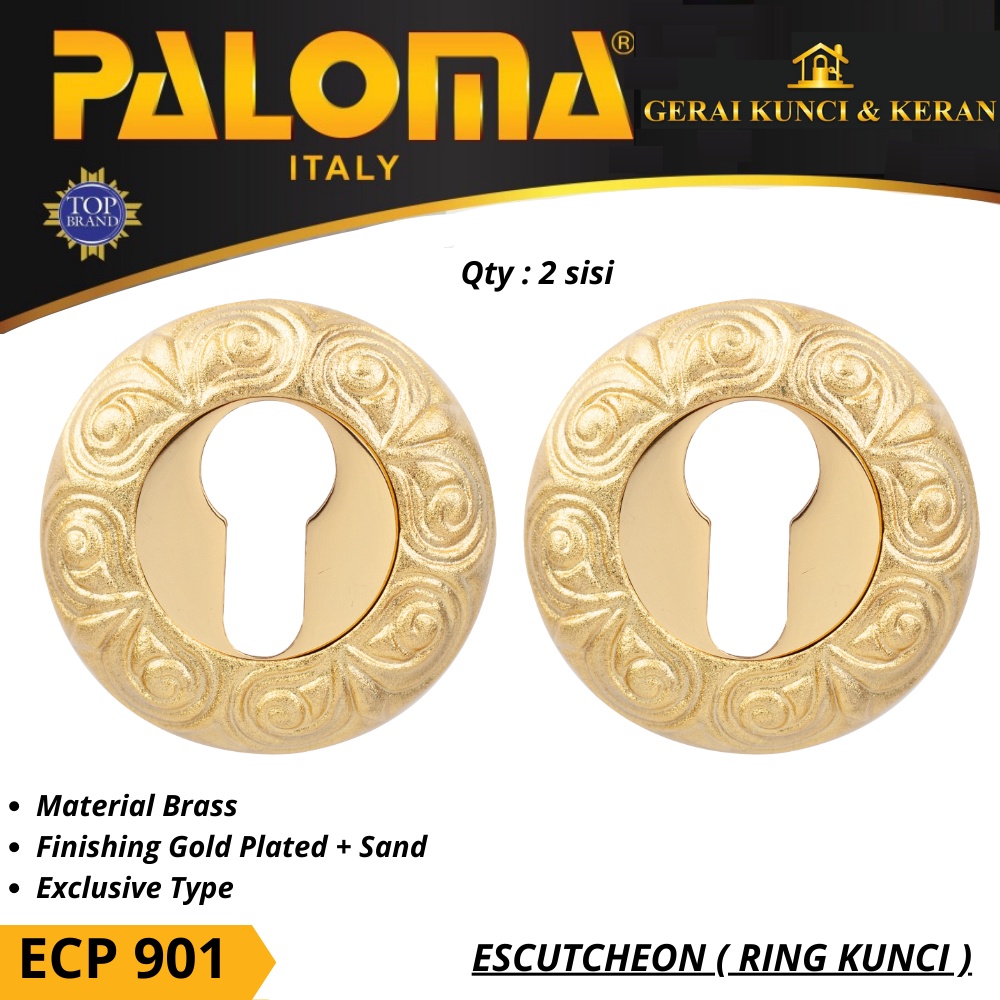 PALOMA ECP 901 RING KUNCI BULAT ESCUTCHEON EXCLUSIVE COVER TUTUP CYLINDER KUNCI GOLD