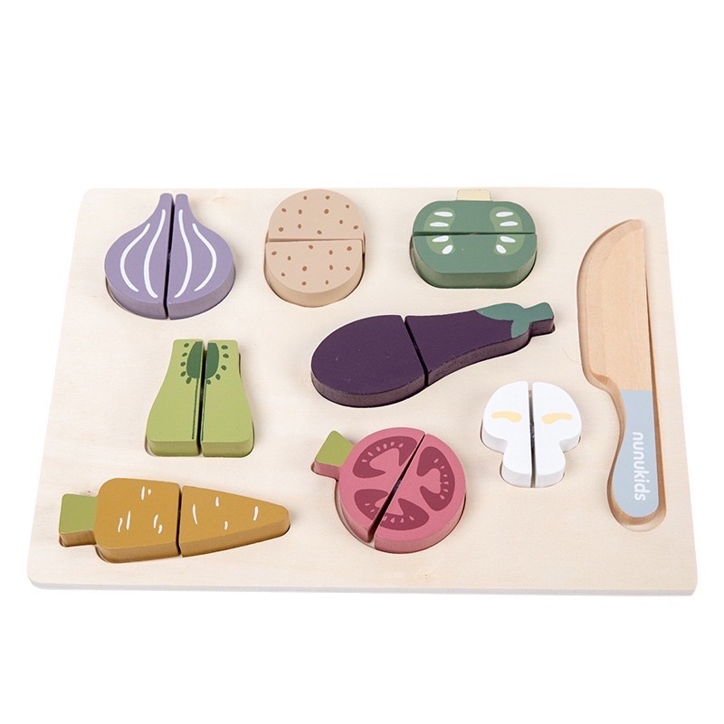 nunukids vegetable cutting board mainan papan memotong sayur pretend plays