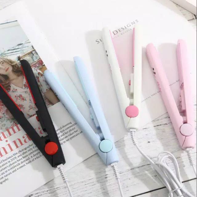 [ORI] CATOK MINI KARAKTER PELURUS RAMBUT | Catok Portable Straight Curly Praktis Warna Pastel Random datar tidak bergerigi