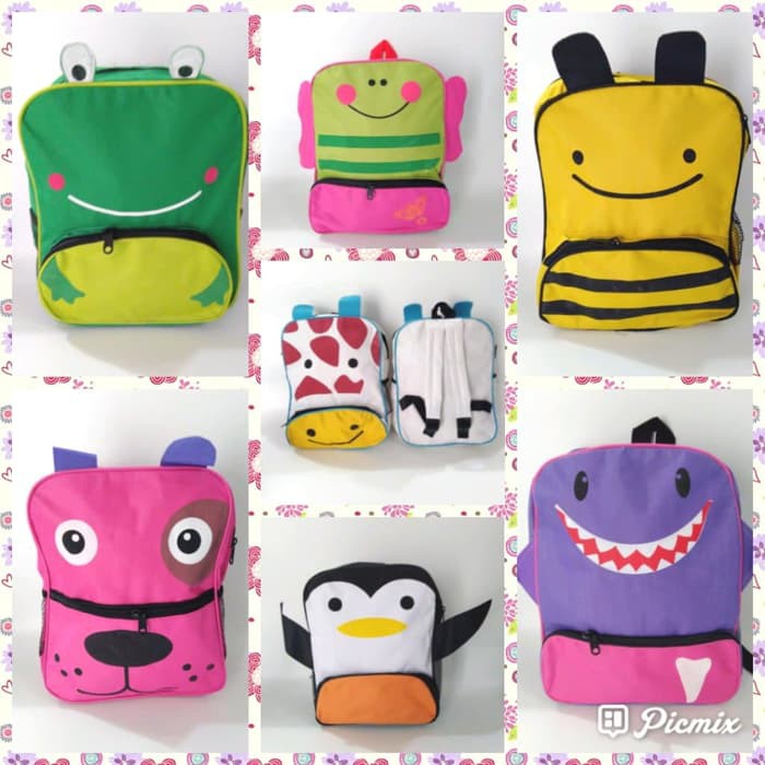 TAS RANSEL ANIMAL KANVAS Goodie bag ulang tahun tas 