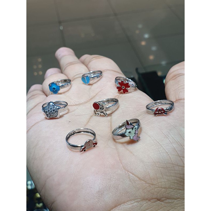 cincin anak emas putih karakter lucu