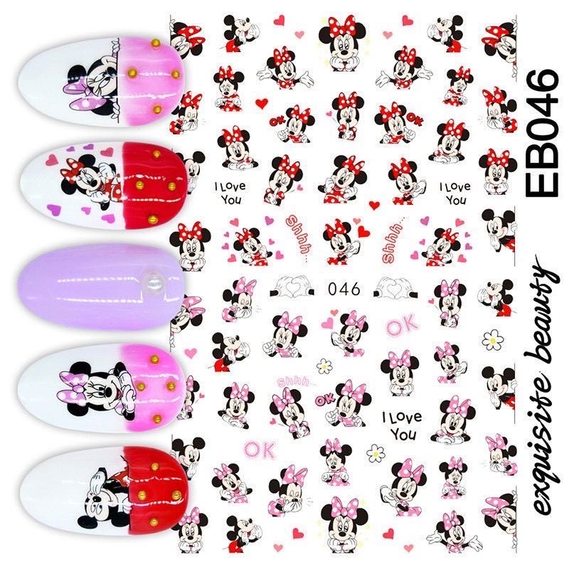 STICKER KUKU MICKEY MOUSE MINNIE MOUSE STIKER KUKU TIKUS HIASAN STIKER NAIL ART ANAK KOREA NAILS