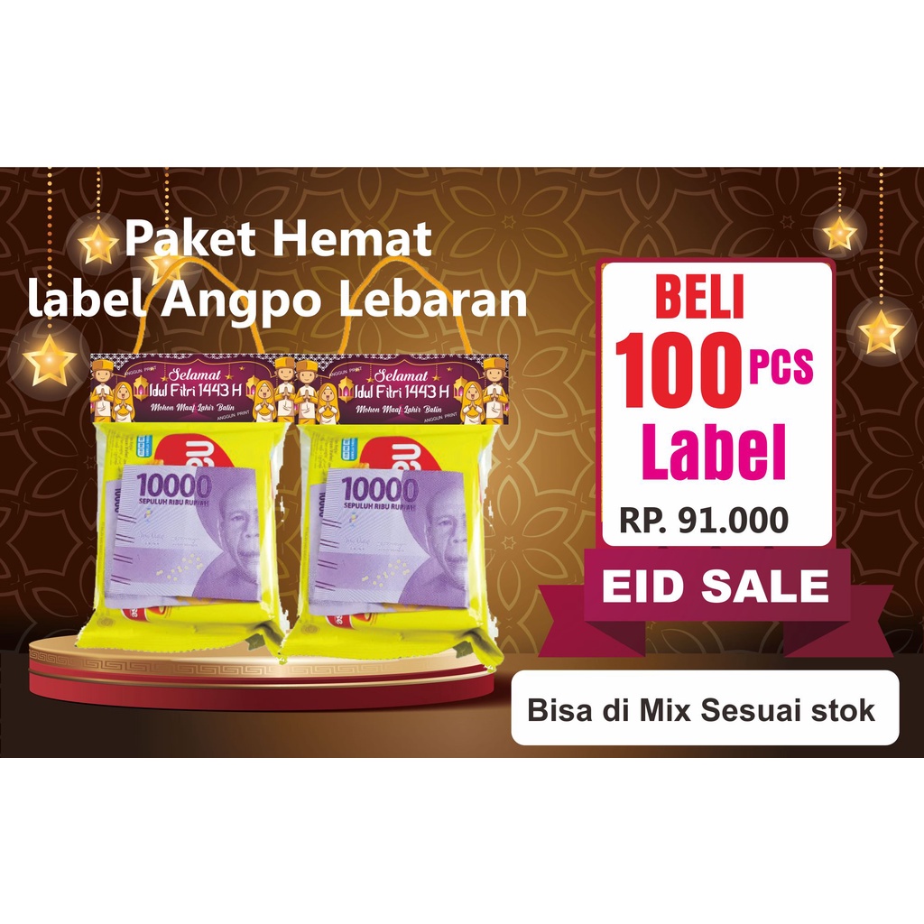 ANGPAU LEBARAN PLASTIK SNACK AMPAU LEBARAN GOODIE BAG LEBARAN PLASTIK LEBARN ANAK IDUL FITRI PARCEL