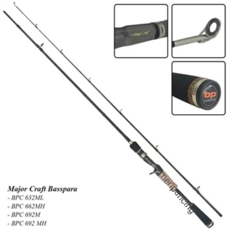 Joran Majorcraft Basspara BC | Baitcasting | Sambung 2 | Pilih Ukuran