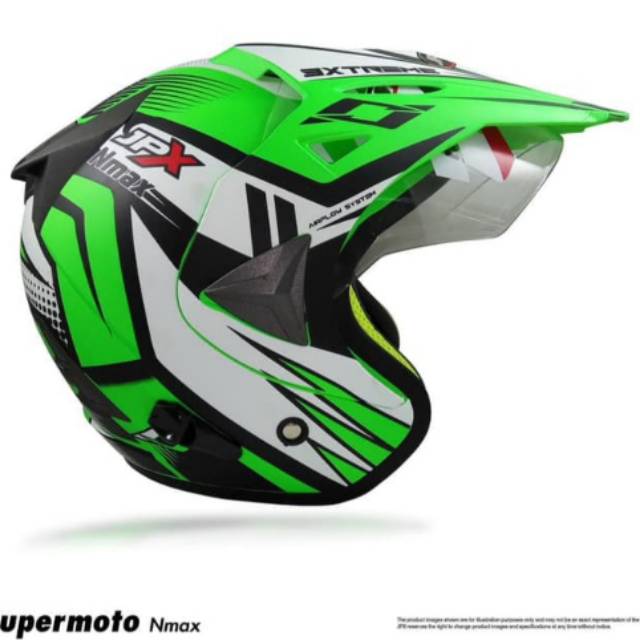 Helm supermoto Helm semi cross JPX Nmax Hijau
