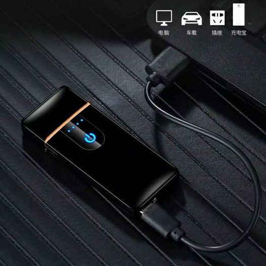 Korek Api Elektrik USB Sensor LED Screen Fingerprint Touch Sensor Sentuh LED MURAH