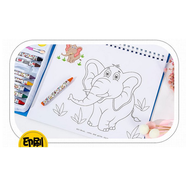 Buku Menggambar Anak / Buku Gambar Crayon 8pcs Cat Set Buku Mewarnai / Coloring Book